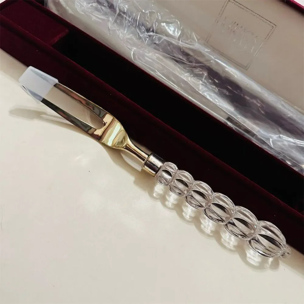 Mikasa Rousseau Knife and Fork Carving Set Sterling Silver Plated & Crystal ￼